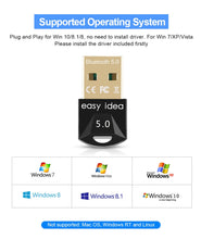 Load image into Gallery viewer, Wireless USB Bluetooth Adapter 5.0 for Computer Bluetooth Dongle USB Bluetooth 4.0 PC Adapter Bluetooth Receiver Transmitter