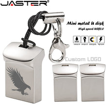 Load image into Gallery viewer, JASTER Mini metal USB flash drive 4G 8G 16GB 32GB 64GB 128G Personalise Pen Drive USB Memory Stick U disk gift Custom logo