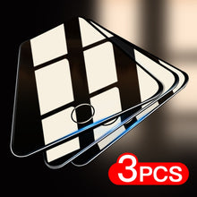 Load image into Gallery viewer, 3Pcs Full Cover Glass on For iPhone 7 8 Plus 6 6s 5 5s se Glass For iPhone X Xr Xs 11 Pro Max Tempered Glass Screen Protector