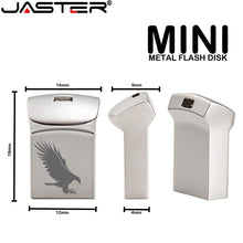 Load image into Gallery viewer, JASTER Mini metal USB flash drive 4G 8G 16GB 32GB 64GB 128G Personalise Pen Drive USB Memory Stick U disk gift Custom logo