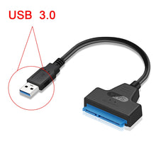 Load image into Gallery viewer, USB 3.0 SATA 3 Cable Sata to USB 3.0 Adapter Up to 6 Gbps Support 2.5 Inches External HDD SSD Hard Drive 22 Pin Sata III Cable