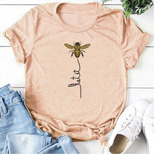 Load image into Gallery viewer, Hillbilly Women Bee Kind T-shirt Aesthetics Graphic Short Sleeve Cotton Polyester T Shirts Female Camisetas Verano Mujer 2020