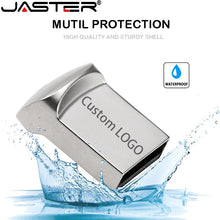 Load image into Gallery viewer, JASTER Mini metal USB flash drive 4G 8G 16GB 32GB 64GB 128G Personalise Pen Drive USB Memory Stick U disk gift Custom logo