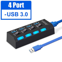 Load image into Gallery viewer, USB 3.0 HUB 2.0 HUB Multi USB Splitter 4/7 Port Expander Multiple USB 3 Hab Use Power Adapter USB3.0 Hub with Switch For PC