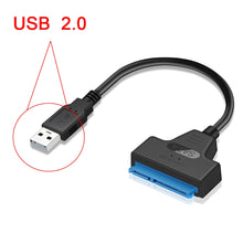 Load image into Gallery viewer, USB 3.0 SATA 3 Cable Sata to USB 3.0 Adapter Up to 6 Gbps Support 2.5 Inches External HDD SSD Hard Drive 22 Pin Sata III Cable