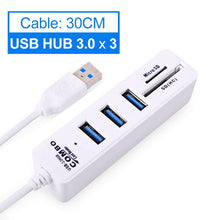Load image into Gallery viewer, USB Hub 3.0 Multi USB 3.0 Hub USB Splitter High Speed 3 6 Ports 2.0 Hab TF SD Card Reader All In One For PC Computer Accessories