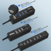 Load image into Gallery viewer, USB Hub 3.0 Multi USB 3.0 Hub USB Splitter High Speed 3 6 Ports 2.0 Hab TF SD Card Reader All In One For PC Computer Accessories