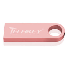 Load image into Gallery viewer, new TECHKEY usb flash drive 64GB 32GB 16GB 8GB 4GB pen drive pendrive флешка waterproof silver u disk memoria cel usb stick gift
