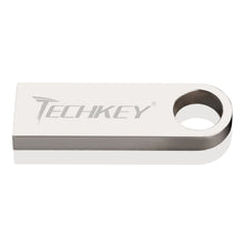 Load image into Gallery viewer, new TECHKEY usb flash drive 64GB 32GB 16GB 8GB 4GB pen drive pendrive флешка waterproof silver u disk memoria cel usb stick gift