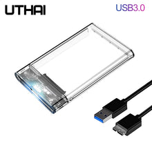 Load image into Gallery viewer, UTHAI G06 USB3.0/2.0 HDD Enclosure 2.5inch Serial Port SATA SSD Hard Drive Case Support 6TB transparent Mobile External HDD Case
