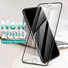 Load image into Gallery viewer, 200D Curved Edge Protective Tempered Glass On The For iPhone 6S 6 7 8 Plus X XS Glass XR 11Pro Xs Max Screen Protector Film Case