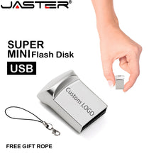 Load image into Gallery viewer, JASTER Mini metal USB flash drive 4G 8G 16GB 32GB 64GB 128G Personalise Pen Drive USB Memory Stick U disk gift Custom logo