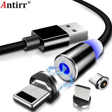 Load image into Gallery viewer, Round Magnetic Cable plug Type C Micro USB C 8 pin Plugs Fast Charging Adapter Phone Microusb Type-C Magnet Charger Plug
