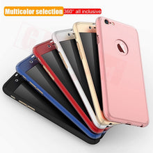 Load image into Gallery viewer, 360 Full Cover Phone Case For iPhone X 8 6 6s 7 Plus 11 Pro Max PC Protective Cover For iPhone 7 5 5s XS MAX XR Case With Glass
