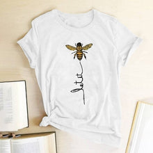 Load image into Gallery viewer, Hillbilly Women Bee Kind T-shirt Aesthetics Graphic Short Sleeve Cotton Polyester T Shirts Female Camisetas Verano Mujer 2020
