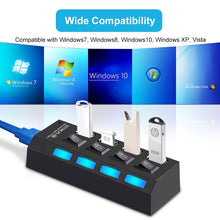 Load image into Gallery viewer, USB 3.0 HUB 2.0 HUB Multi USB Splitter 4/7 Port Expander Multiple USB 3 Hab Use Power Adapter USB3.0 Hub with Switch For PC
