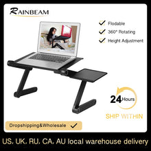 Load image into Gallery viewer, Adjustable Aluminum Laptop Desk Ergonomic Portable TV Bed Lapdesk Tray PC Table Stand Notebook Table Desk Stand With Mouse Pad
