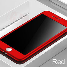 Load image into Gallery viewer, 360 Full Cover Phone Case For iPhone X 8 6 6s 7 Plus 11 Pro Max PC Protective Cover For iPhone 7 5 5s XS MAX XR Case With Glass
