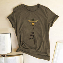 Load image into Gallery viewer, Hillbilly Women Bee Kind T-shirt Aesthetics Graphic Short Sleeve Cotton Polyester T Shirts Female Camisetas Verano Mujer 2020
