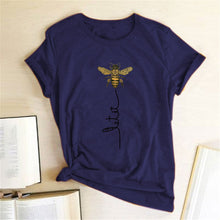 Load image into Gallery viewer, Hillbilly Women Bee Kind T-shirt Aesthetics Graphic Short Sleeve Cotton Polyester T Shirts Female Camisetas Verano Mujer 2020
