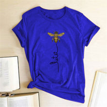 Load image into Gallery viewer, Hillbilly Women Bee Kind T-shirt Aesthetics Graphic Short Sleeve Cotton Polyester T Shirts Female Camisetas Verano Mujer 2020
