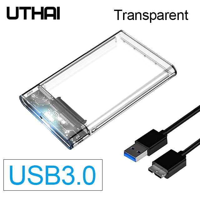 UTHAI G06 USB3.0/2.0 HDD Enclosure 2.5inch Serial Port SATA SSD Hard Drive Case Support 6TB transparent Mobile External HDD Case