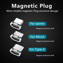 Load image into Gallery viewer, Round Magnetic Cable plug Type C Micro USB C 8 pin Plugs Fast Charging Adapter Phone Microusb Type-C Magnet Charger Plug
