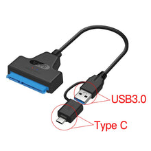 Load image into Gallery viewer, USB 3.0 SATA 3 Cable Sata to USB 3.0 Adapter Up to 6 Gbps Support 2.5 Inches External HDD SSD Hard Drive 22 Pin Sata III Cable
