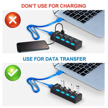 Load image into Gallery viewer, USB 3.0 HUB 2.0 HUB Multi USB Splitter 4/7 Port Expander Multiple USB 3 Hab Use Power Adapter USB3.0 Hub with Switch For PC
