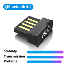 Load image into Gallery viewer, USB Bluetooth Adapters BT 5.0 USB Wireless Computer Adapter Audio Receiver Transmitter Dongles Laptop Earphone BLE Mini Sender

