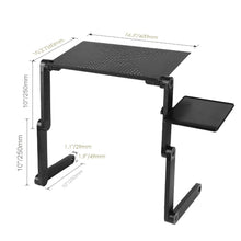 Load image into Gallery viewer, Adjustable Aluminum Laptop Desk Ergonomic Portable TV Bed Lapdesk Tray PC Table Stand Notebook Table Desk Stand With Mouse Pad
