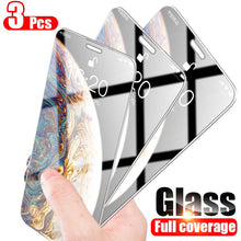 Load image into Gallery viewer, Full Cover Glass on the For iPhone 7 8 6 6s Plus Tempered Glass For iPhone X XS Max XR 5 5S SE 11 Pro Max Screen Protector
