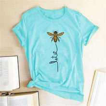Load image into Gallery viewer, Hillbilly Women Bee Kind T-shirt Aesthetics Graphic Short Sleeve Cotton Polyester T Shirts Female Camisetas Verano Mujer 2020

