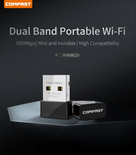 Load image into Gallery viewer, CF-811AC 650Mbs USB Wireless 2.4G&amp;5G Wifi Adapter High speed Network Card RTL8811 Dual Band 802.11 AC Antenna For Laptop Desktop

