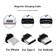 Load image into Gallery viewer, Round Magnetic Cable plug Type C Micro USB C 8 pin Plugs Fast Charging Adapter Phone Microusb Type-C Magnet Charger Plug
