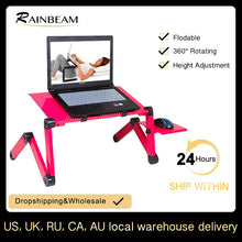 Load image into Gallery viewer, Adjustable Aluminum Laptop Desk Ergonomic Portable TV Bed Lapdesk Tray PC Table Stand Notebook Table Desk Stand With Mouse Pad
