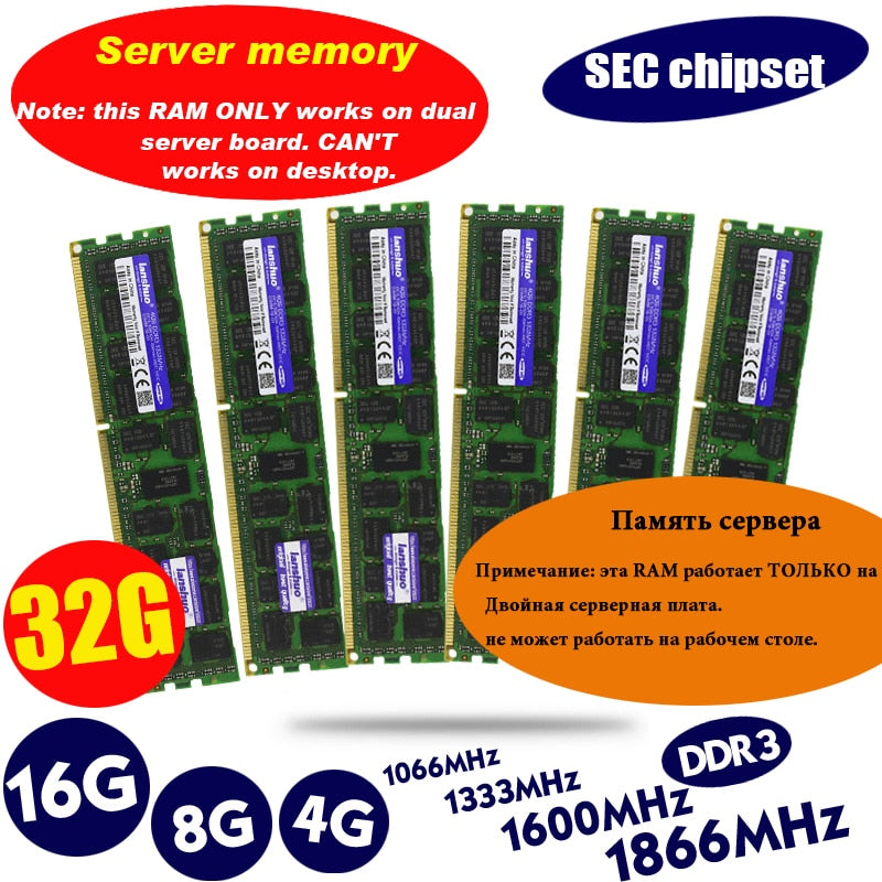 original 8GB DDR3 1333MHz 1600Mhz 1866Mhz 8G 1333 1600 1866 REG ECC server memory RAM 16gb 16g 32gb 32g x58 x79 2011 4GB 4G ECC